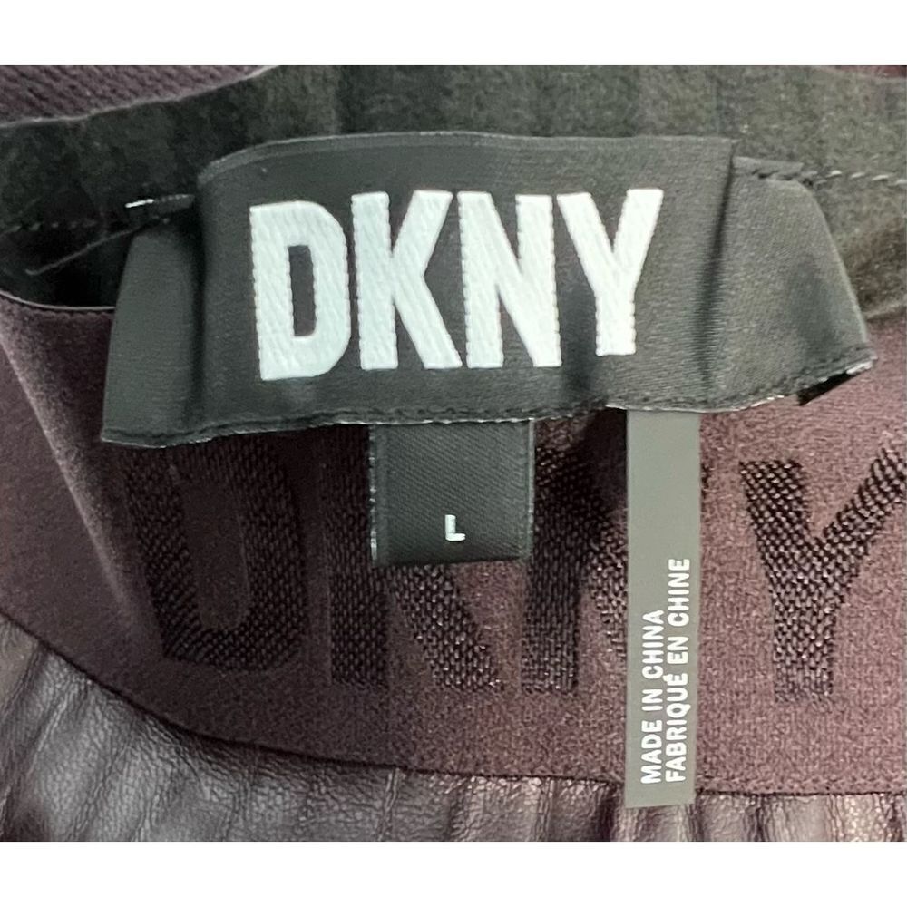 NWT DKNY Faux Leather Accordion Style Skirt - Picture 3 of 5